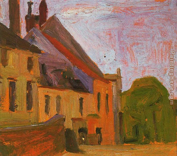 Houses on the Town Square in Klosterneuberg painting - Egon Schiele Houses on the Town Square in Klosterneuberg art painting